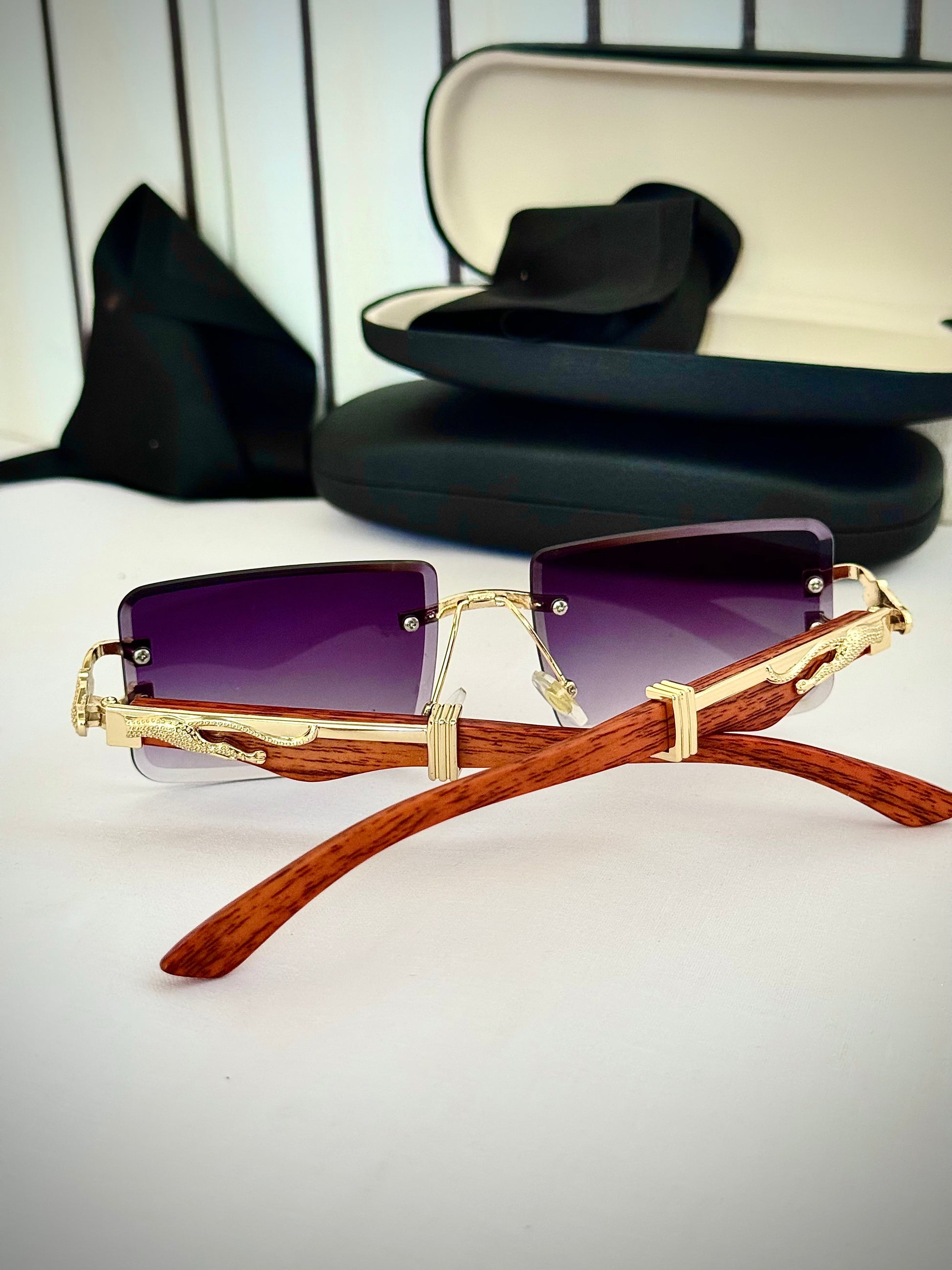 Black Moody PHan-tom Wod-line Shades- Sun Glasses